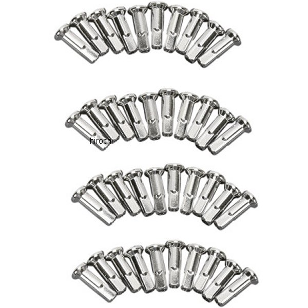 補修ニップル DRAGホイール用 クローム 40個入り ロング 0.965インチ