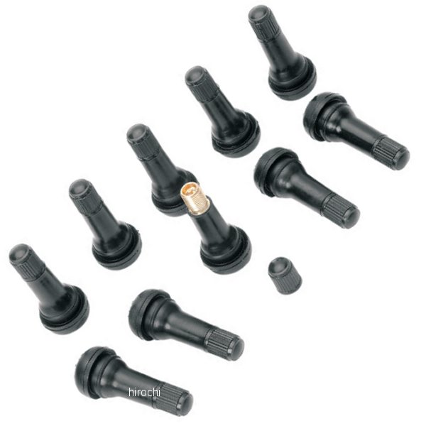 バルブ ステム 0.94インチ 0.453インチ TR-412 黒 10個入り
