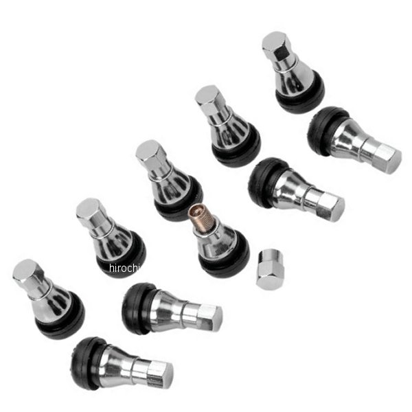 バルブ ステム 0.94インチ 0.453インチ TR-413 クローム 10個入り