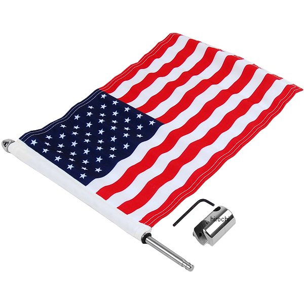 旗取付け 1/2インチ(13mm) スクエアバー用 10インチ(254mm)x15インチ(381mm) USA旗付き