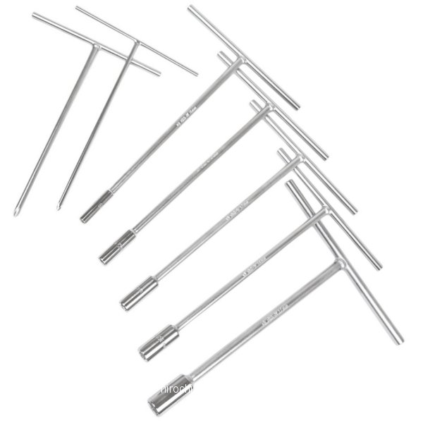 T型ハンドル ソケット 6本セット(8mm,10mm,12mm,14mm,17mm)