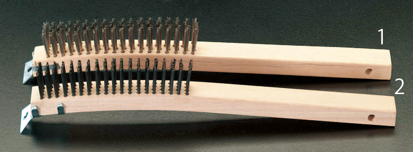 28x350mm 柄付ブラシ(カーボンスチール スクレーパー付)