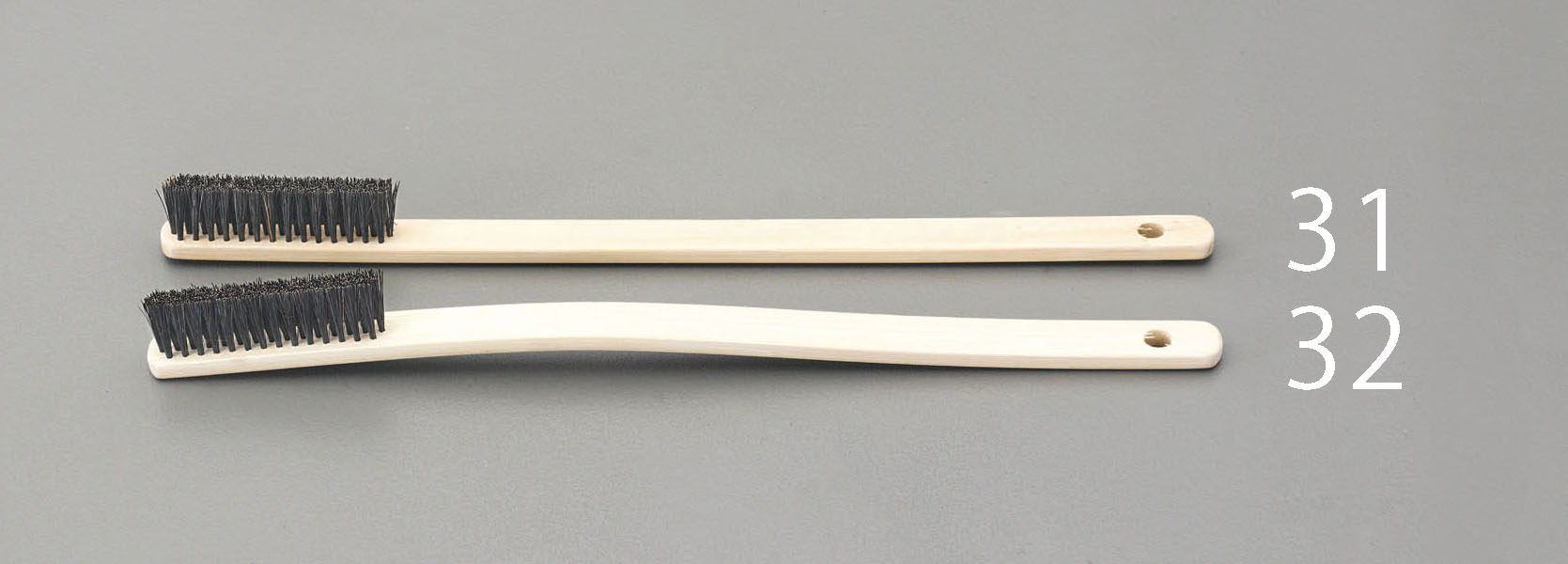 295mm 4行 竹ブラシ(直 豚毛製)