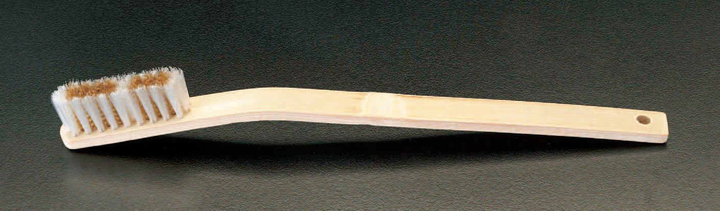 320mm 竹ブラシ(ナイロン/真鍮製 曲)