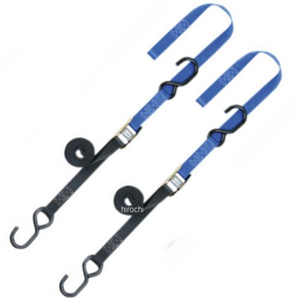 幅1インチ(25mm) ソフト-タイ タイダウン 5.5フィート(1.7m) 黒/青 (左右ペア)