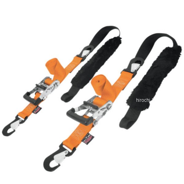 幅2インチ(51mm) ラチェット タイダウンキット 6.5フィート(1.98m) オレンジ (左右ペア)