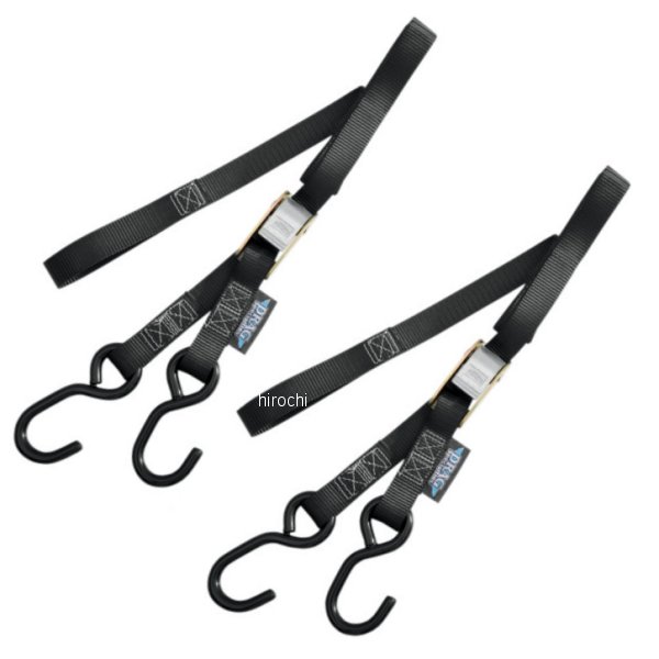 タイダウン 幅1インチ(25mm) x 6フィート(1.8m) ラチェット(左右ペア)