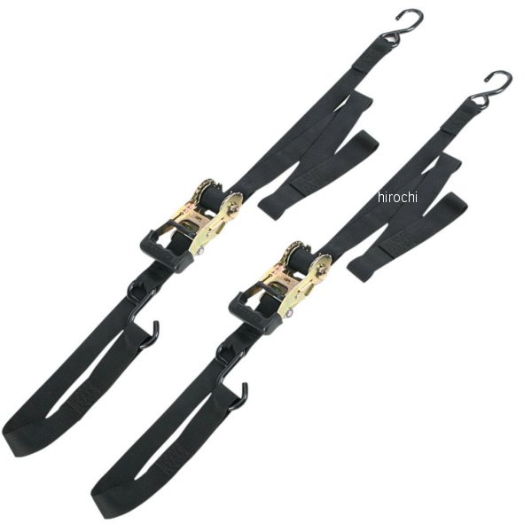幅1.5インチ(38mm) インテグラ ラチェットバックル 77インチ(1956mm) 黒 (左右ペア)