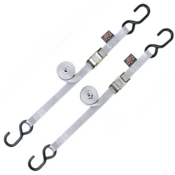 幅1インチ(25mm) タイダウン 5.5フィート(1.7m) シルバー (左右ペア)