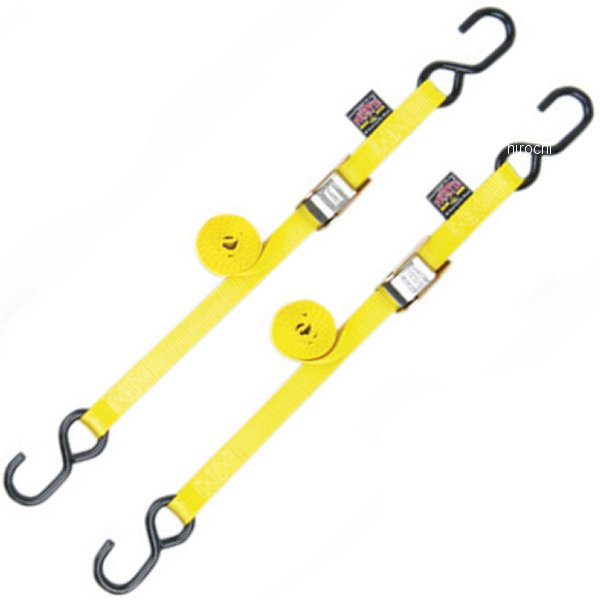 幅1インチ(25mm) タイダウン 5.5フィート(1.7m) 黄 (左右ペア)