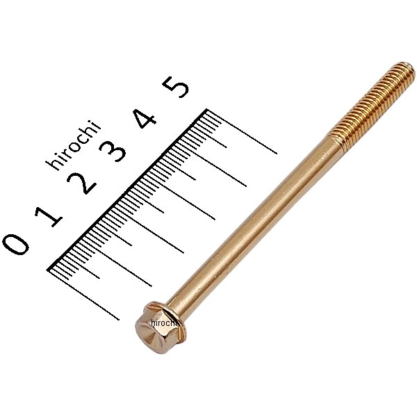 スモールフランジ六角ボルト 24Kメッキ M6x80 P1.0 1本入り