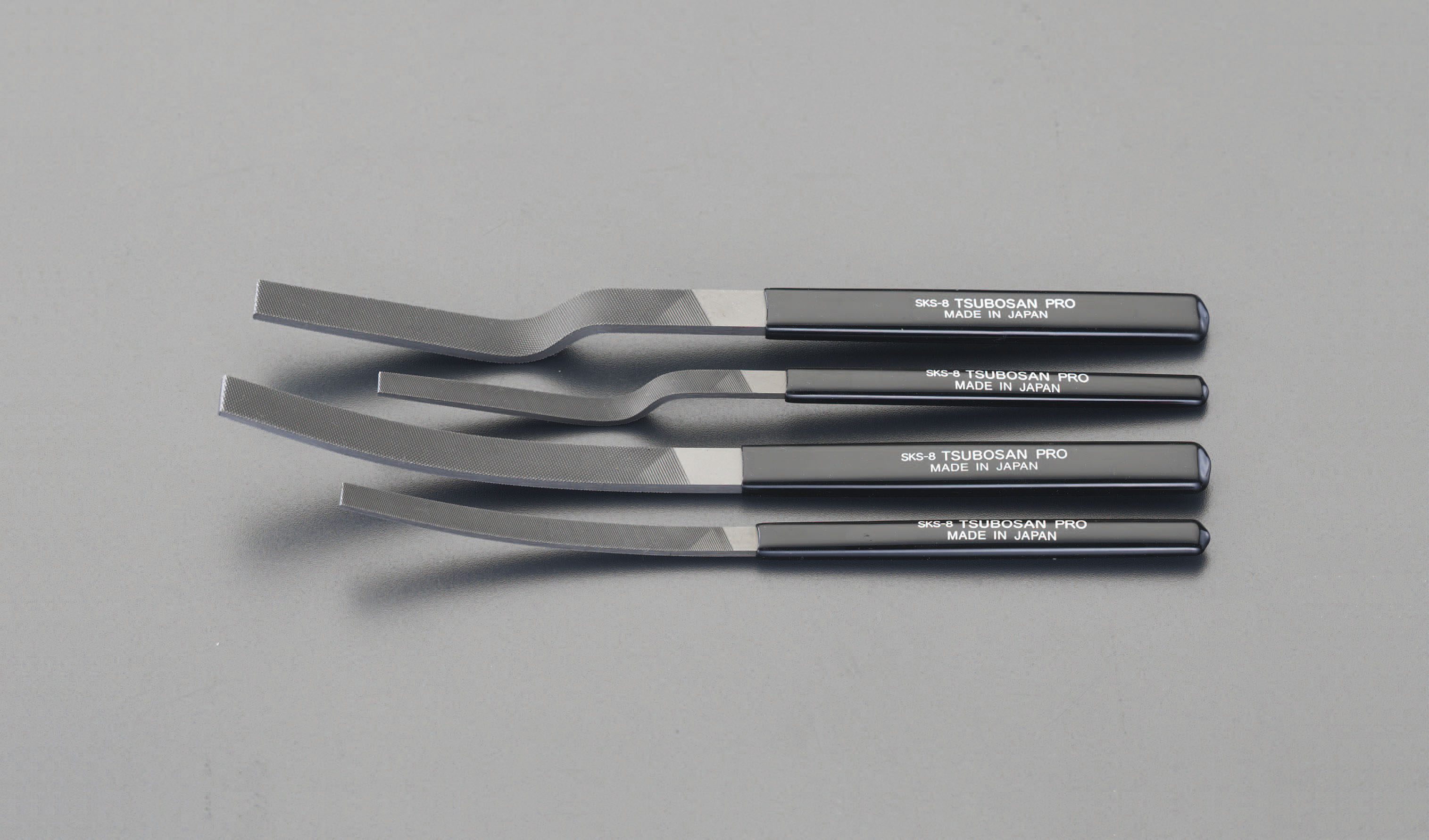 185-215mm やすり(クランク 舟形 平/4本組)