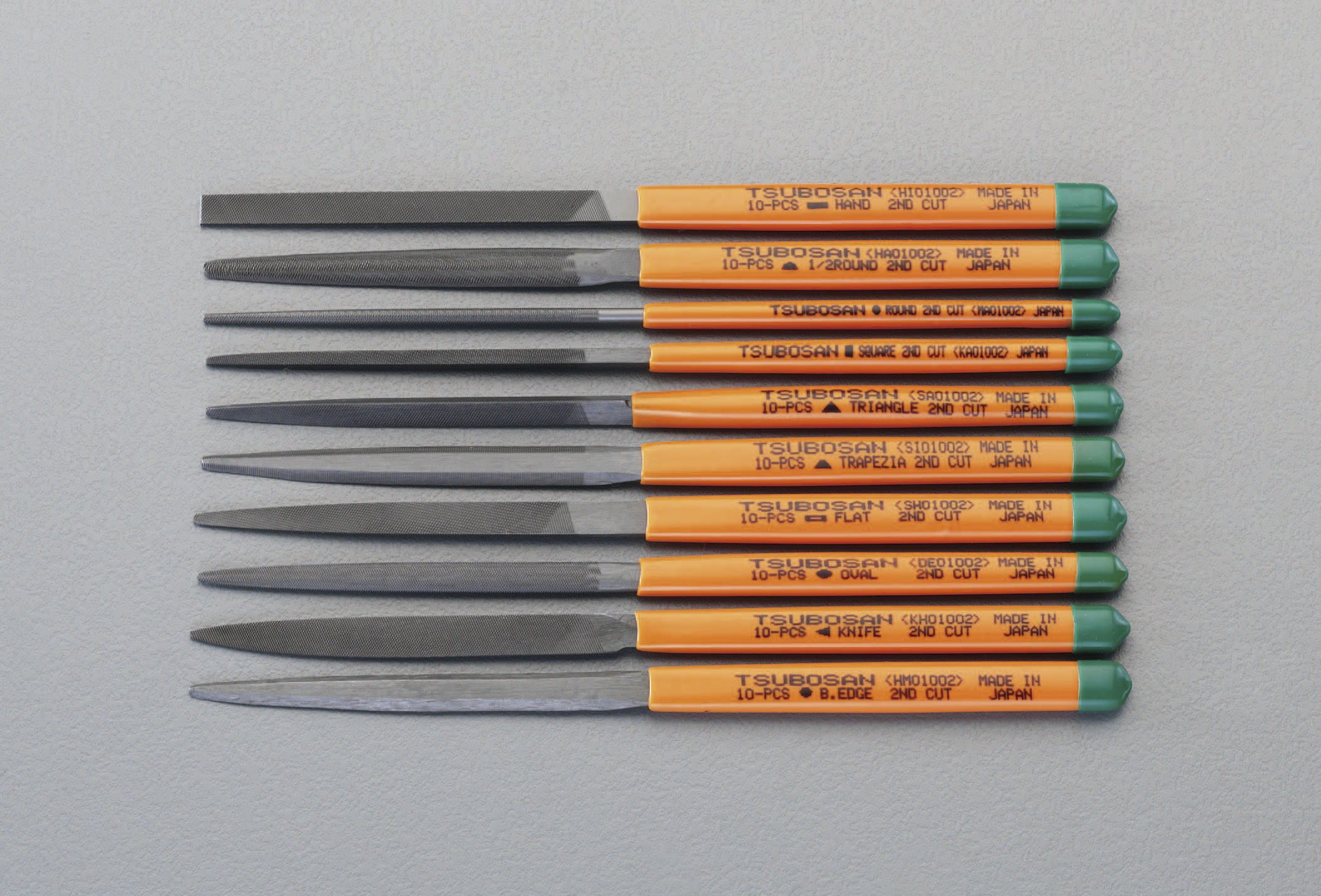 185mm やすり(10種 10本組/中目)