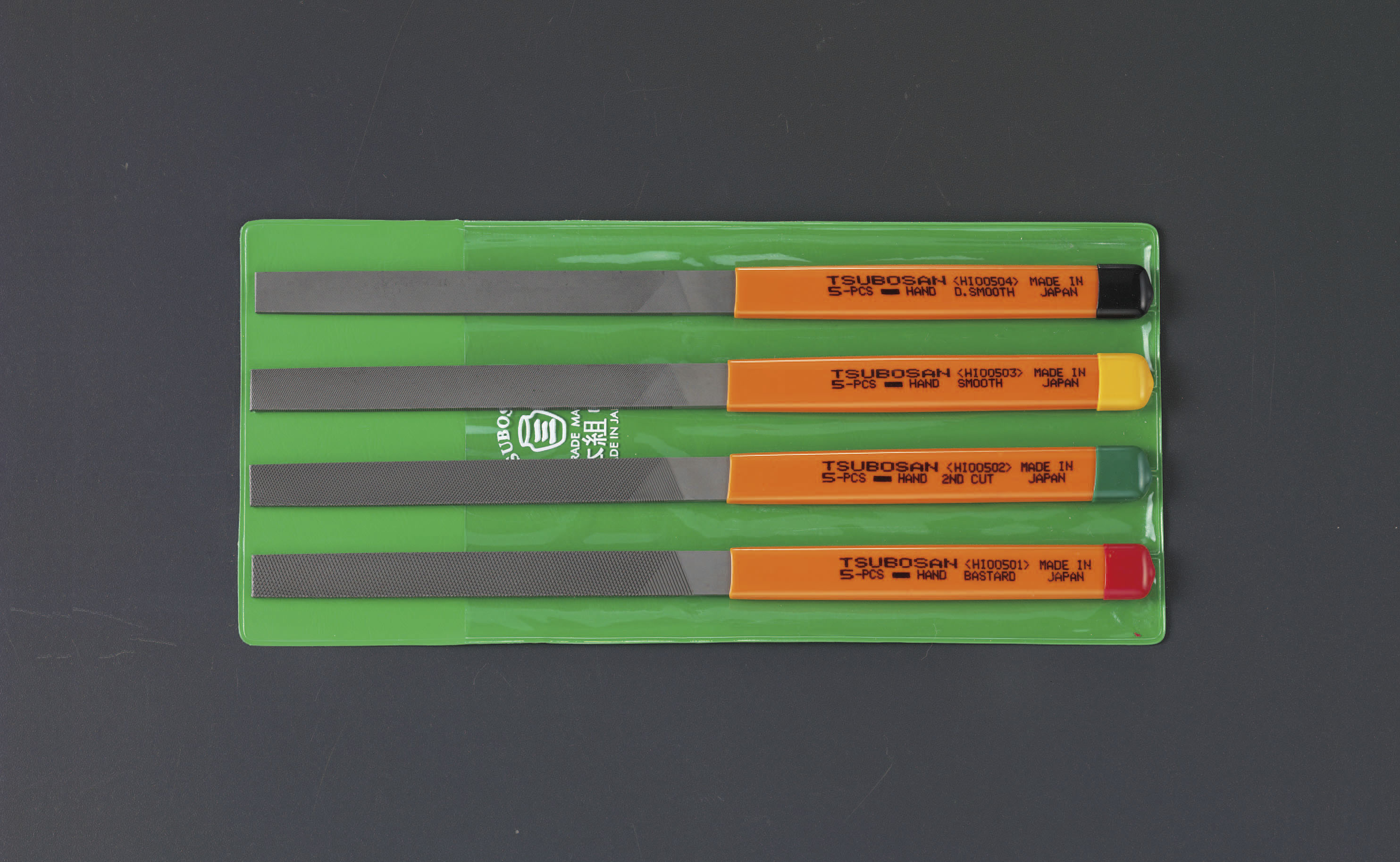 215mm やすり(平 4本組/粗 中 細 油目)