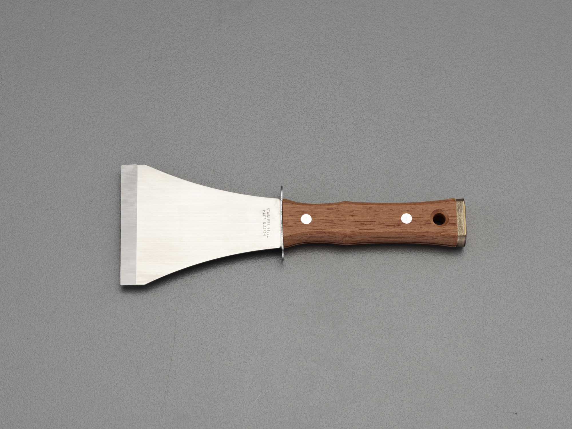 80x215mm ツバ付貫通柄スクレーパー(ステンレス製)