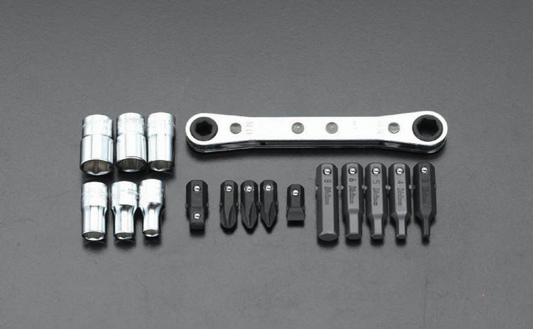 1/4"sq ビット ソケットセット ラチェット付