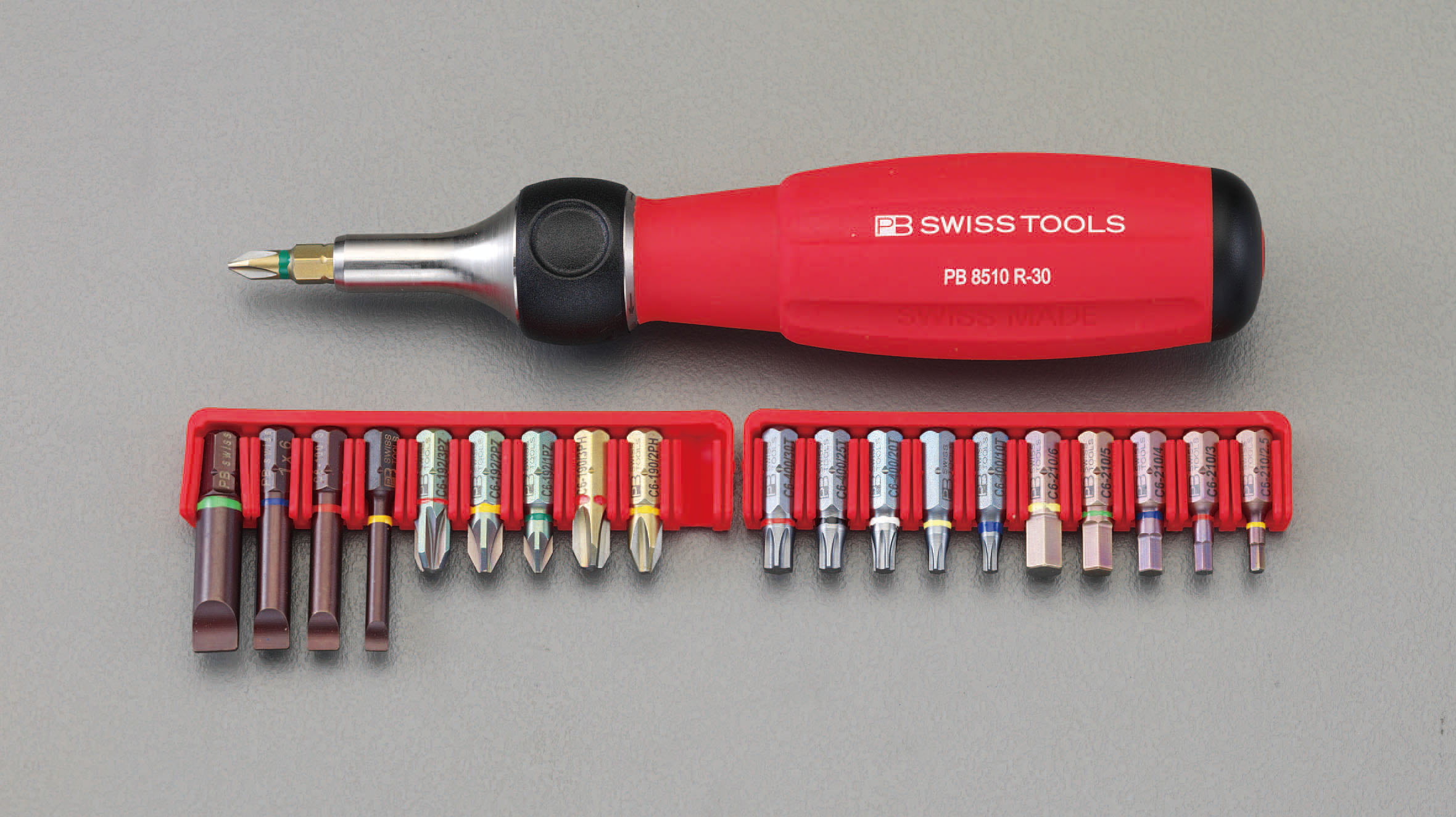 ドライバービットセット ラチェット式ハンドル付