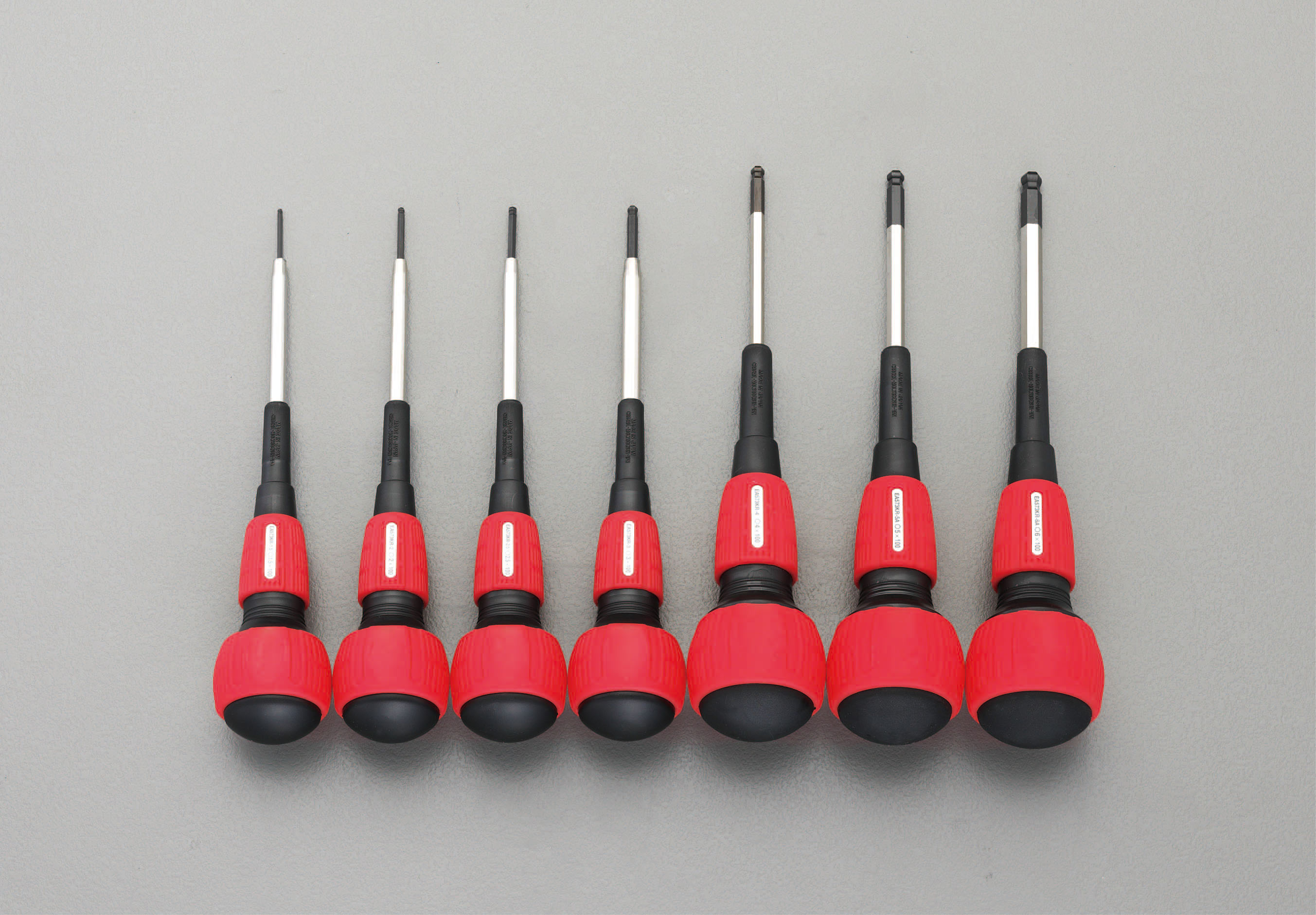 1.5-6.0mm/100mm Ball Hex ドライバーセット