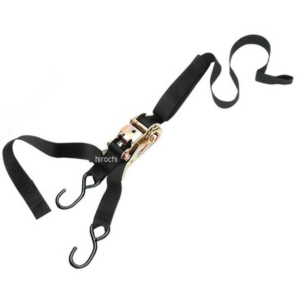 幅1インチ(25mm) ラチェット タイダウン 6フィート(1.8m) 黒 (1本売り)