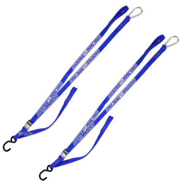 幅1インチ(25mm) カラビナ タイダウン 7フィート(2.1m) 青 (左右ペア)