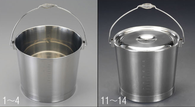 10L バケツ(目盛り付/ステンレス製)