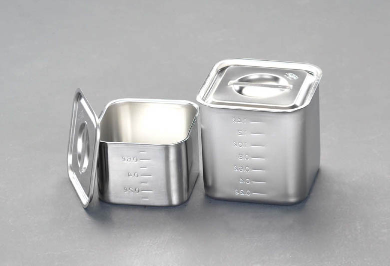 180x180x120mm 浅型BOX(ステンレス/目盛り付)