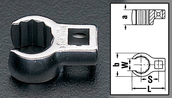 3/8"sqx15mm CROW-RING スパナ