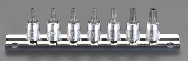 1/4"sq 7個組Bore Torx ビットソケット