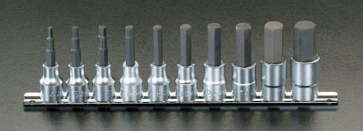 1/2"sq/ 4 - 19mm INHEX ビットソケット