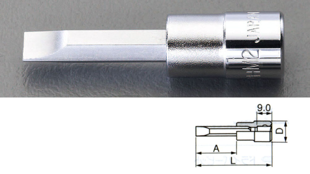 1/4"sqx0.8mm ドライバービットソケット
