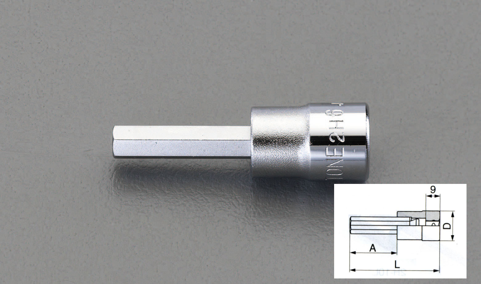 1/4"sqx 2mm ヘックスビットソケット