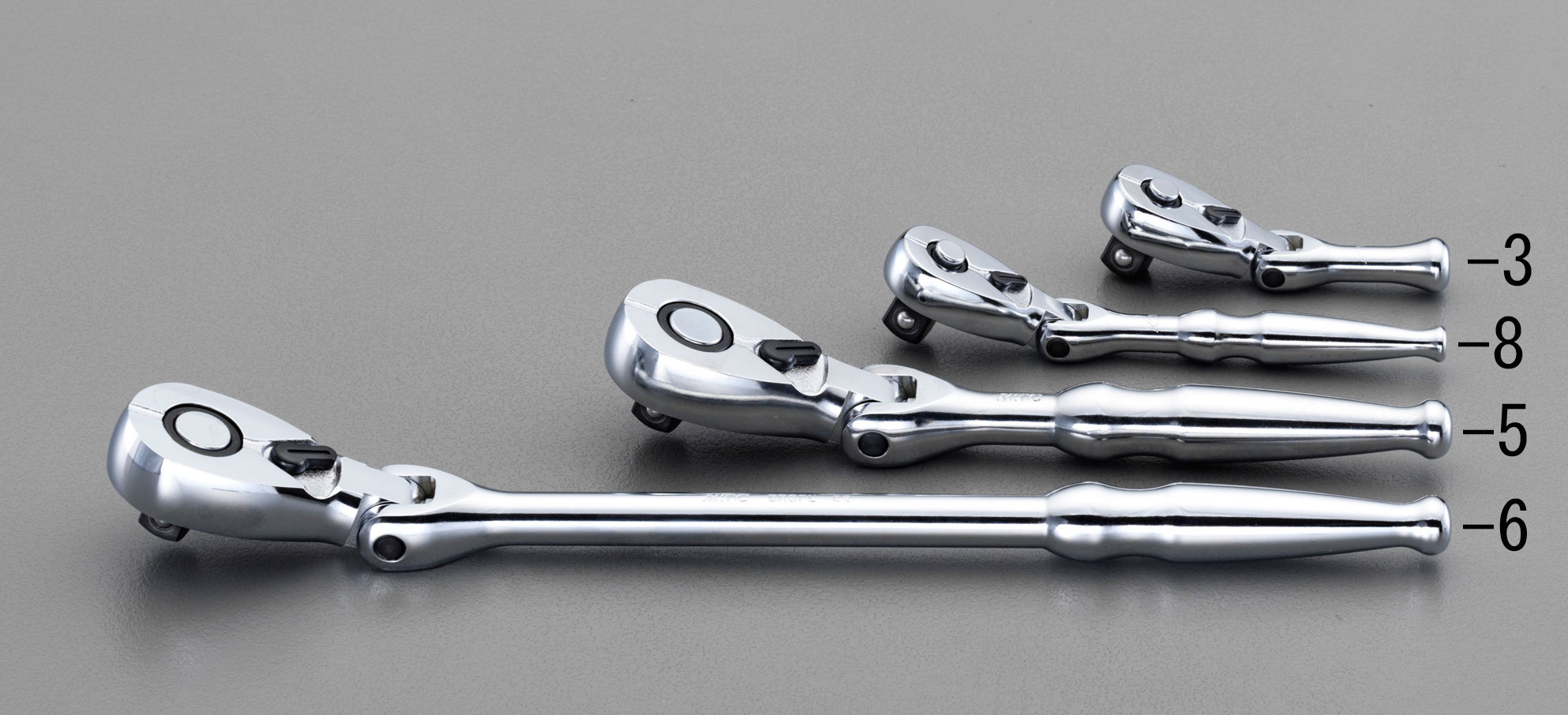 3/8"sq ショートラチェットハンドル(首振タイプ)