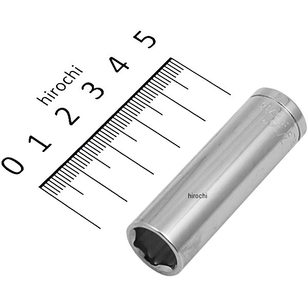 ブルーポイント 1/4インチ ディープ ソケット 6角 7/16インチ 長さ1-31/32インチ