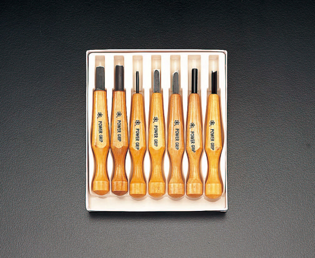 7本組 彫 刻 刀パワ-グリップ