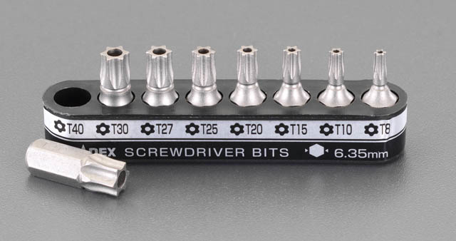 8本組/19mm Bore Torx ショートビット