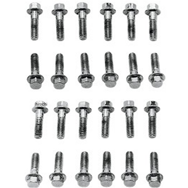 Machine ロッカーカバー スクリュー 48年-65年 スチール クローム (24本入り)