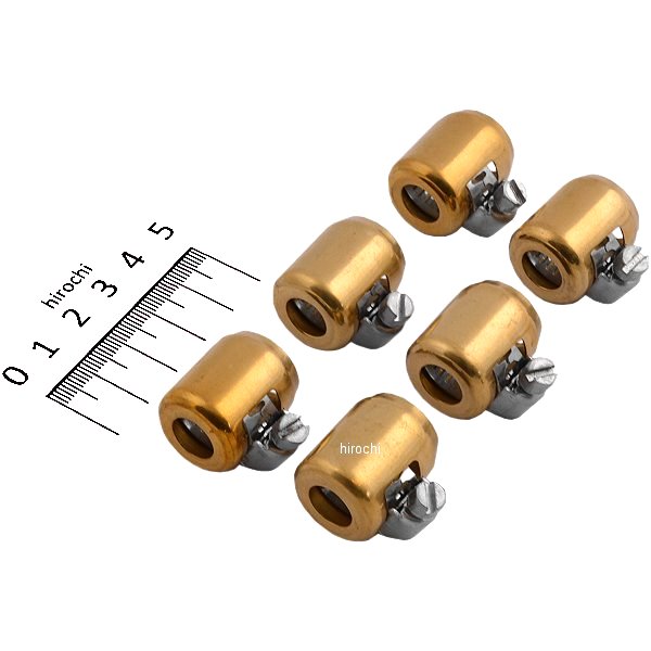ホースクランプ 1/4インチ(6mm)-5/16インチ(8mm) ゴールド (6個入り)