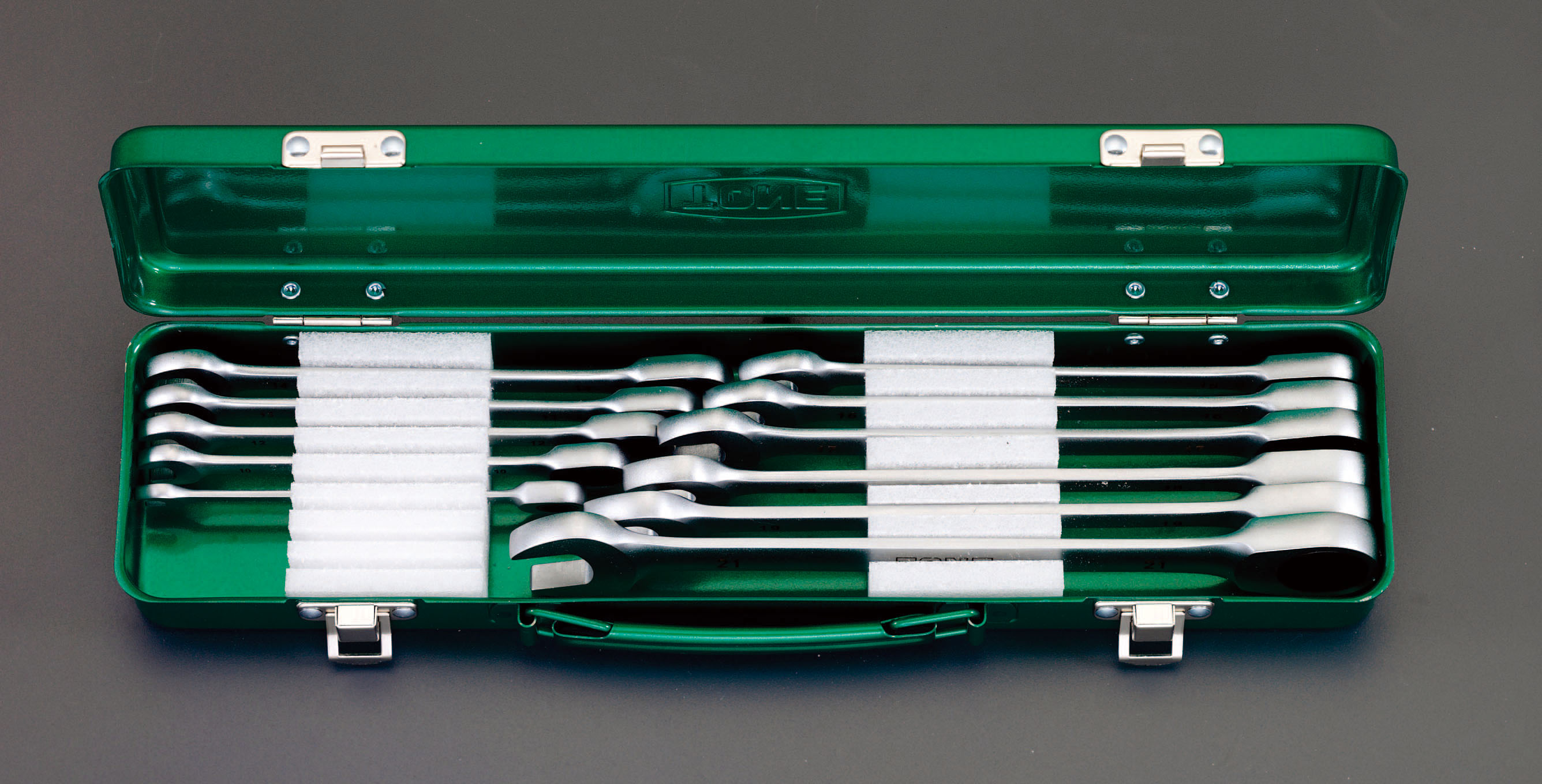 11本組 片目片口スパナ(ラチェット式)