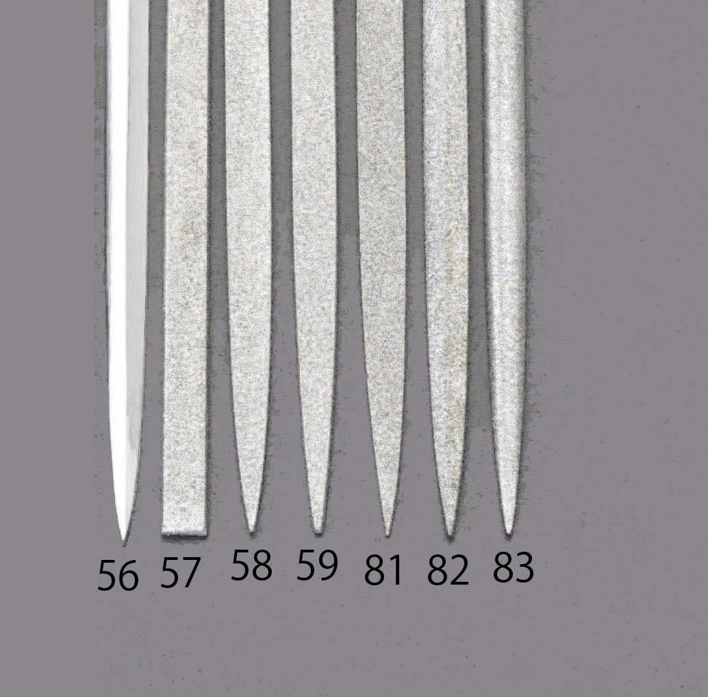 140mm ダイヤモンドニードル鑢 先細コバ丸/細目