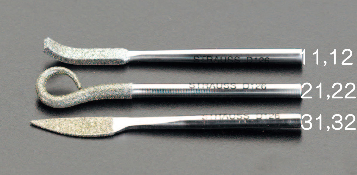 55mm/3.2mm軸 ダイヤモンド鏝やすり 丸/#200