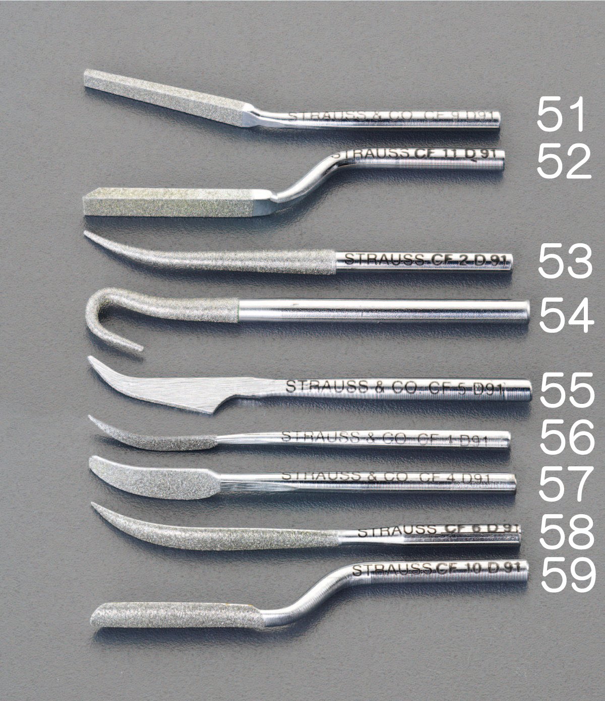 55mm/3.0mm軸 ダイヤモンド鏝やすり 腹丸/#140