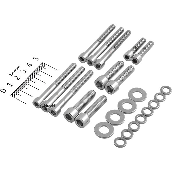 ボルトキット トランスミッション サイドカバー 87年-06年 Big Twin クローム/無地