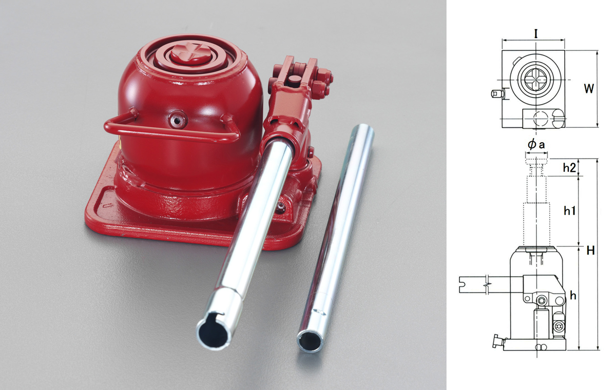 3.0ton 油圧ジャッキ 三段式・超低床