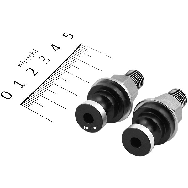 アルミメガショートウインカーステー 2本入り ネジ部M10x25mm 黒