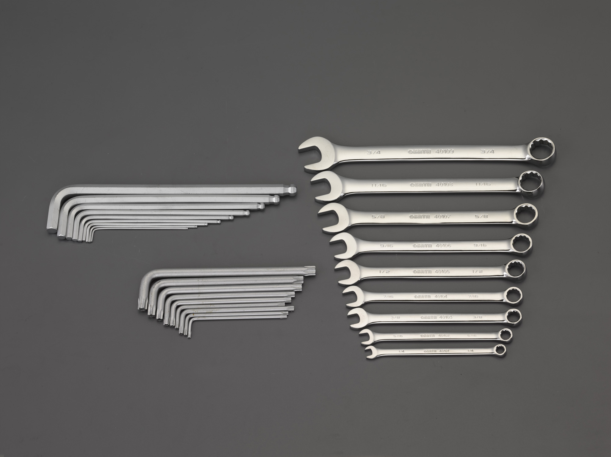 27個組 片目片口スパナ&六角棒レンチセット(トレー入)