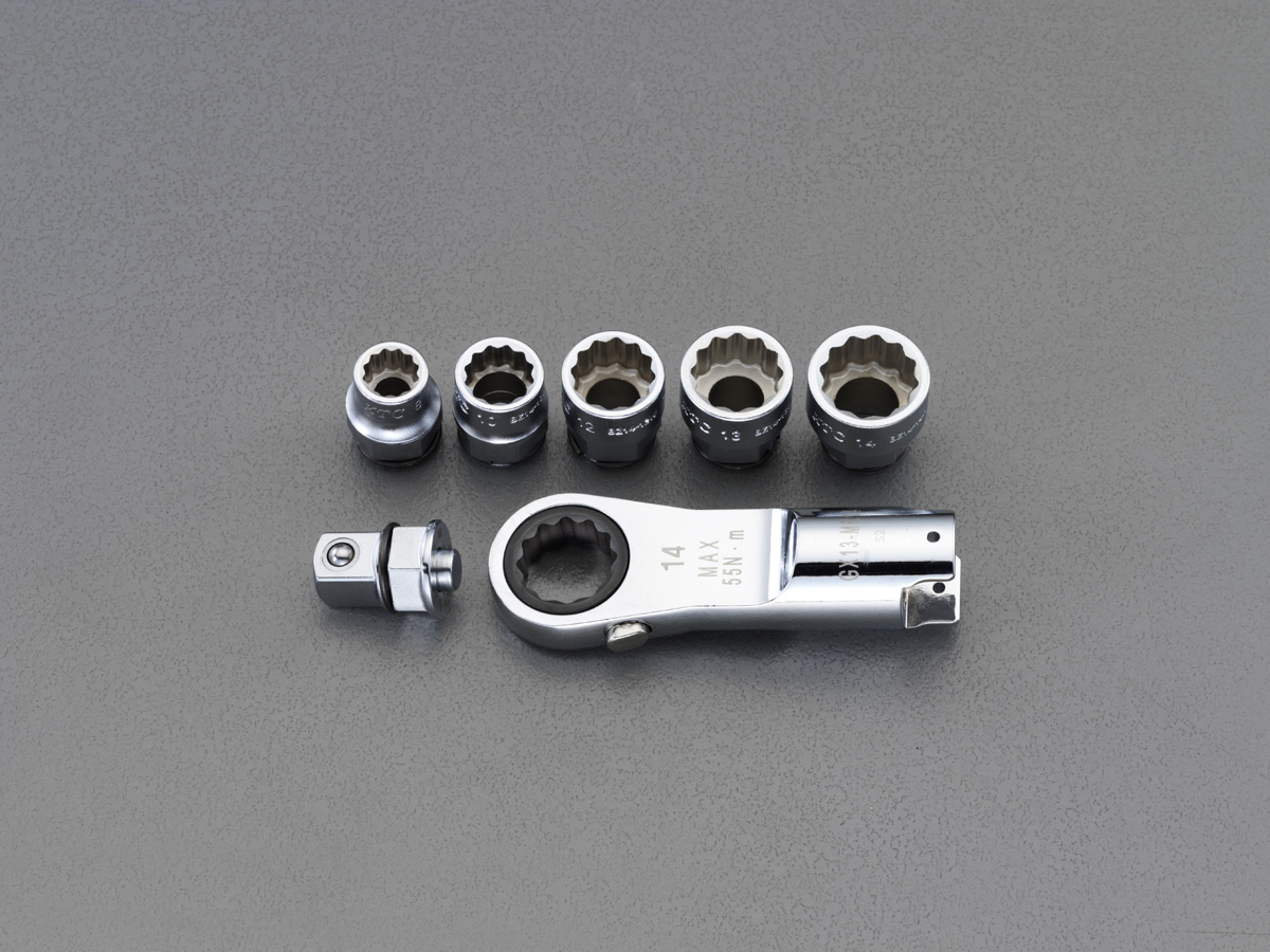 55Nm 3/8" ラチェットヘッドセット