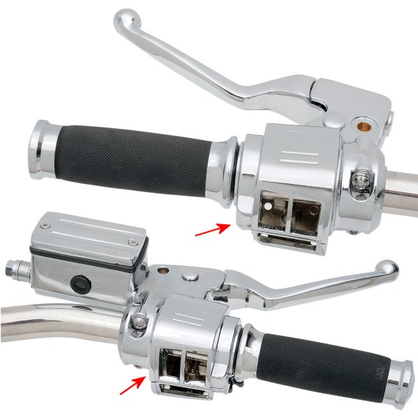 コントロール キット 3/4"マスターシリンダー シングル/デュアル 82年-85年 クローム