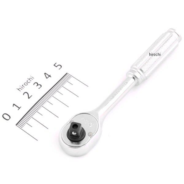 1/4インチsq ラチェットハンドル プッシュボタン式(ローレット) 全長 110mm