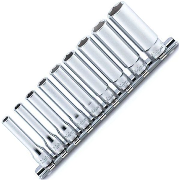 1/4インチsq 6角ディープソケットレールセット 9ヶ組 インチタイプ