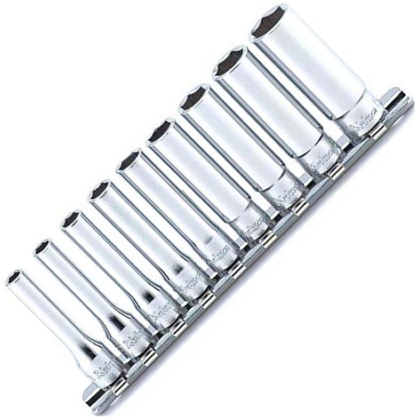 1/4インチsq 12角ディープソケットレールセット 9ヶ組 インチタイプ